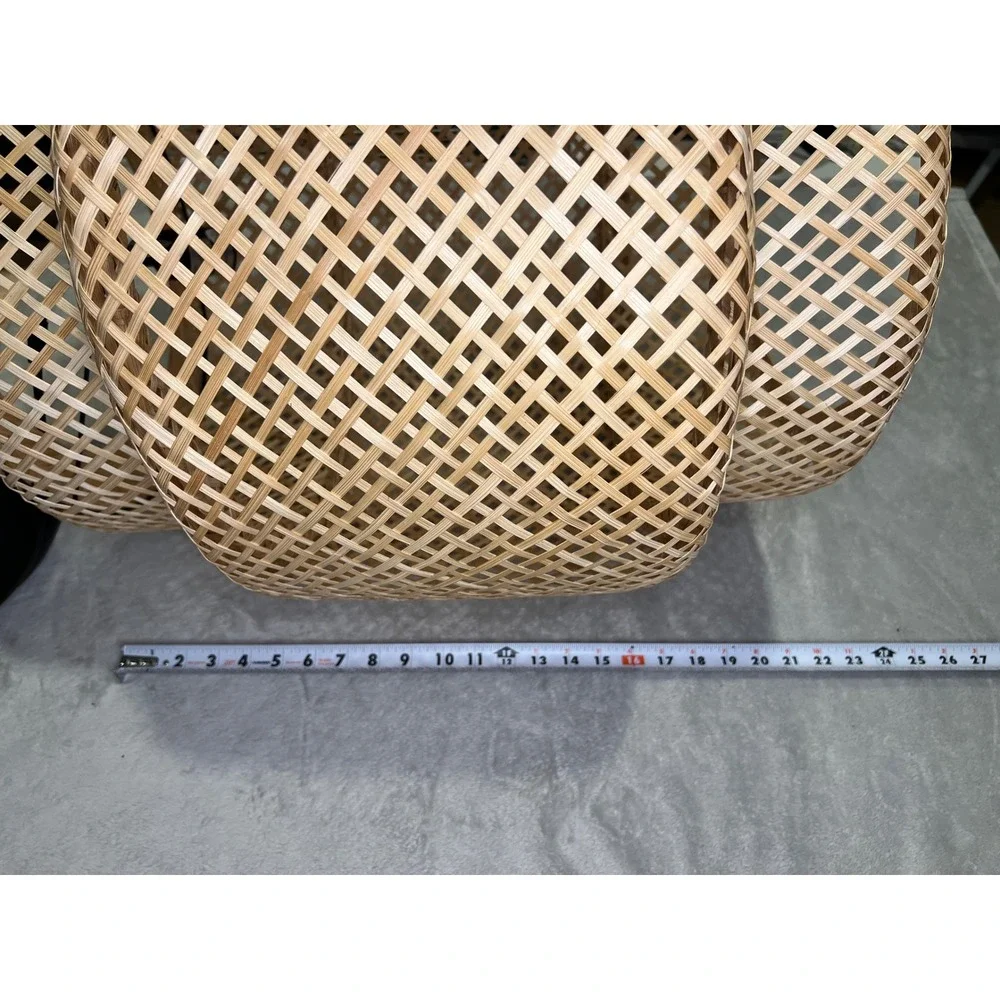 IKEA Sinnerlig Pendant Lamp Bamboo Woven Lattice Ilse Crawford Natural Large